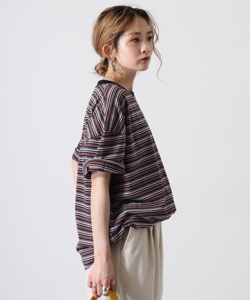GERRY(ジェリー)の「GERRY ワンポイント刺繍 ボーダー 半袖 Tシャツ(Tシャツ/カットソー・メンズ・サックスブルー/ホワイト/ネイビー・L/M/LL)」の14枚目の写真