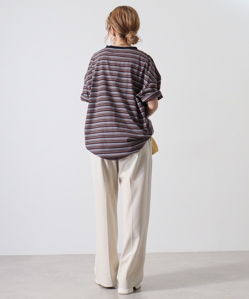 GERRY(ジェリー)の「GERRY ワンポイント刺繍 ボーダー 半袖 Tシャツ(Tシャツ/カットソー・メンズ・サックスブルー/ホワイト/ネイビー・L/M/LL)」の16枚目の写真