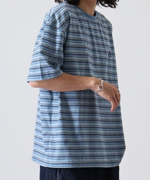 GERRY(ジェリー)の「GERRY ワンポイント刺繍 ボーダー 半袖 Tシャツ(Tシャツ/カットソー・メンズ・サックスブルー/ホワイト/ネイビー・L/M/LL)」の20枚目の写真