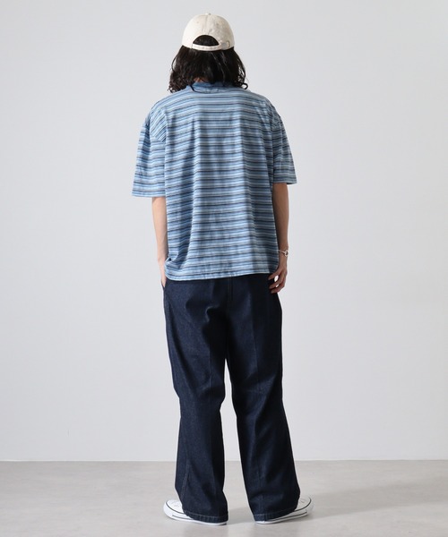GERRY(ジェリー)の「GERRY ワンポイント刺繍 ボーダー 半袖 Tシャツ(Tシャツ/カットソー・メンズ・サックスブルー/ホワイト/ネイビー・L/M/LL)」の22枚目の写真