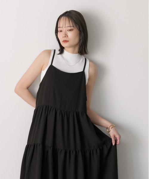 ad thie(アドティエ)の「バックリボン ティアードキャミワンピース(ワンピース・レディース・オレンジ/オフホワイト/ブラック・FREE)」の13枚目の写真