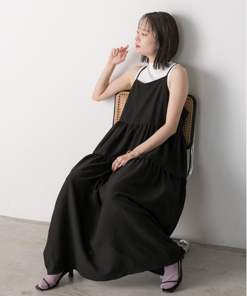 ad thie(アドティエ)の「バックリボン ティアードキャミワンピース(ワンピース・レディース・オレンジ/オフホワイト/ブラック・FREE)」の15枚目の写真