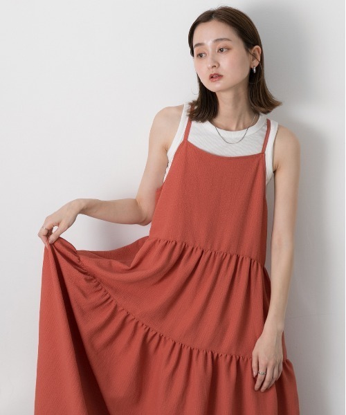 ad thie(アドティエ)の「バックリボン ティアードキャミワンピース(ワンピース・レディース・オレンジ/オフホワイト/ブラック・FREE)」の19枚目の写真