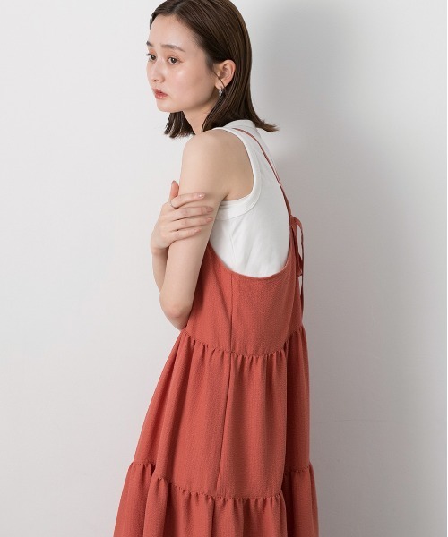 ad thie(アドティエ)の「バックリボン ティアードキャミワンピース(ワンピース・レディース・オレンジ/オフホワイト/ブラック・FREE)」の20枚目の写真