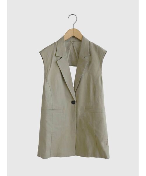FIKA.（フィーカ）の「Back open gilet（ベスト・レディース・ベージュ/アイボリー/ブラック・MEDIUM）」の5枚目の写真