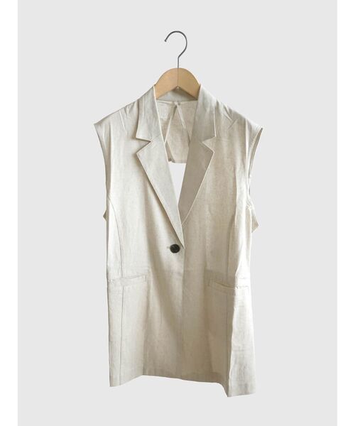 FIKA.（フィーカ）の「Back open gilet（ベスト・レディース・ベージュ/アイボリー/ブラック・MEDIUM）」の4枚目の写真