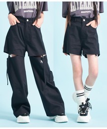 2WAYデザインワイドデニムパンツ
