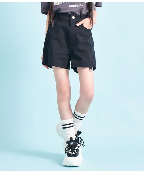 ANAP GiRL(アナップガール)の「2WAYデザインワイドデニムパンツ(デニムパンツ・キッズ・ブルー/ブラック・XS/S/M)」の11枚目の写真