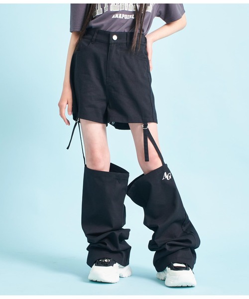 ANAP GiRL(アナップガール)の「2WAYデザインワイドデニムパンツ(デニムパンツ・キッズ・ブルー/ブラック・XS/S/M)」の10枚目の写真
