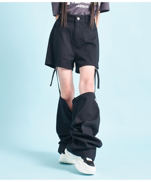 ANAP GiRL(アナップガール)の「2WAYデザインワイドデニムパンツ(デニムパンツ・キッズ・ブルー/ブラック・XS/S/M)」の9枚目の写真
