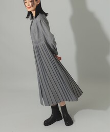 Ray BEAMS | Ray BEAMS / ヘリンボーン プリーツ キリカエ ワンピース(ワンピース)