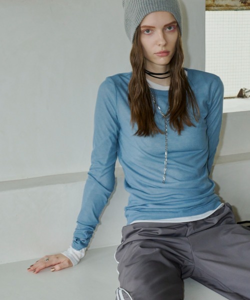 Auntie Rosa Holiday（アンティローザホリデー）の「※入荷禁止※シアーリブサムホールプルオーバー（Tシャツ/カットソー・レディース・ブルー/アイボリー/ブラック/ブラウン/ピンク/ピンク系その他/ブルー系その他・FREE）」の10枚目の写真