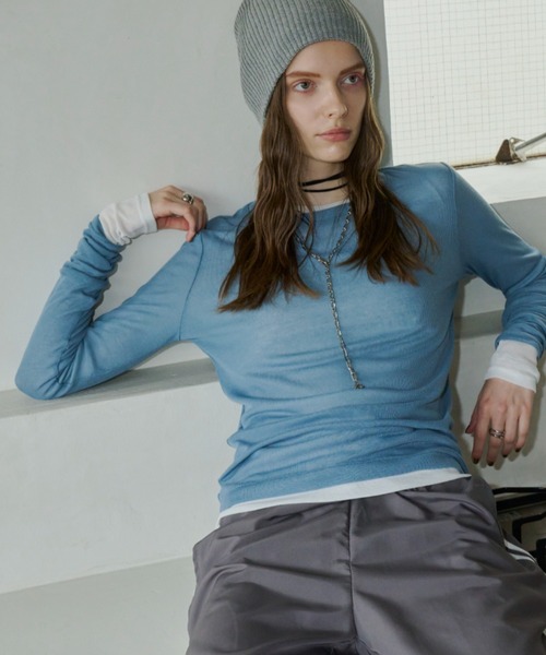 Auntie Rosa Holiday（アンティローザホリデー）の「※入荷禁止※シアーリブサムホールプルオーバー（Tシャツ/カットソー・レディース・ブルー/アイボリー/ブラック/ブラウン/ピンク/ピンク系その他/ブルー系その他・FREE）」の9枚目の写真