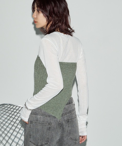 Auntie Rosa Holiday（アンティローザホリデー）の「※入荷禁止※シアーリブサムホールプルオーバー（Tシャツ/カットソー・レディース・ブルー/アイボリー/ブラック/ブラウン/ピンク/ピンク系その他/ブルー系その他・FREE）」の22枚目の写真