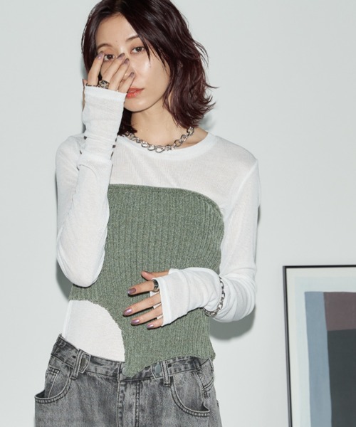 Auntie Rosa Holiday（アンティローザホリデー）の「※入荷禁止※シアーリブサムホールプルオーバー（Tシャツ/カットソー・レディース・ブルー/アイボリー/ブラック/ブラウン/ピンク/ピンク系その他/ブルー系その他・FREE）」の21枚目の写真