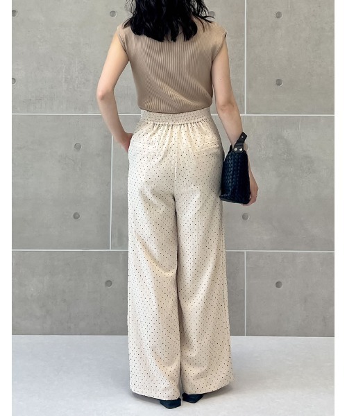 Re:EDIT（リエディ）の「[低身長/高身長サイズ有]フロッキードットカットクレープパンツ（その他パンツ・レディース・ブラック/アイボリー・SHORT/MEDIUM/TALL/LARGE）」の20枚目の写真