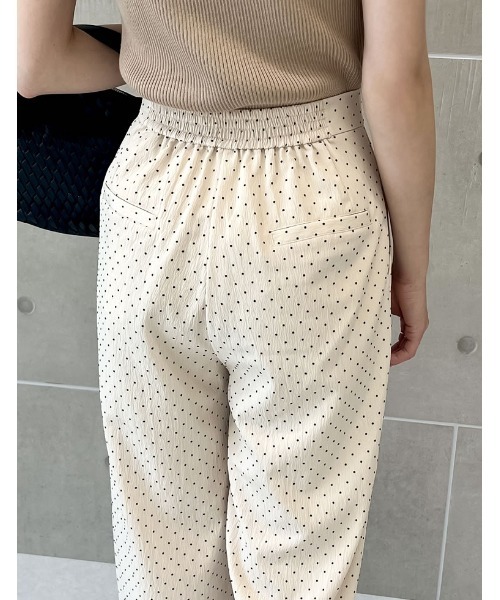 Re:EDIT（リエディ）の「[低身長/高身長サイズ有]フロッキードットカットクレープパンツ（その他パンツ・レディース・ブラック/アイボリー・SHORT/MEDIUM/TALL/LARGE）」の18枚目の写真