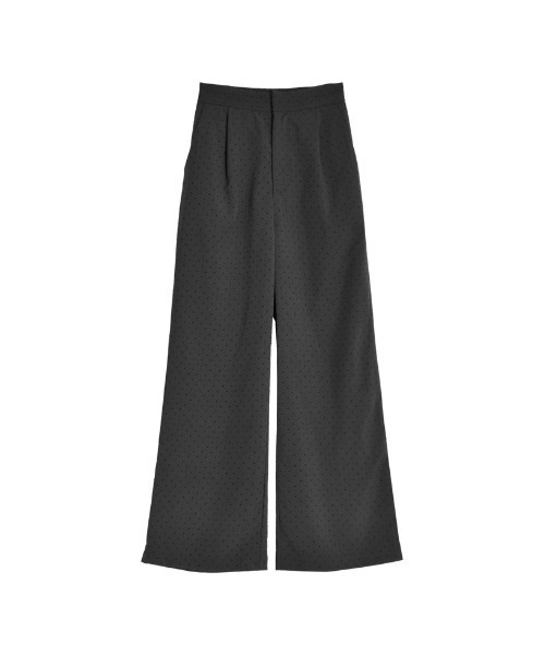 Re:EDIT（リエディ）の「[低身長/高身長サイズ有]フロッキードットカットクレープパンツ（その他パンツ・レディース・ブラック/アイボリー・SHORT/MEDIUM/TALL/LARGE）」の11枚目の写真