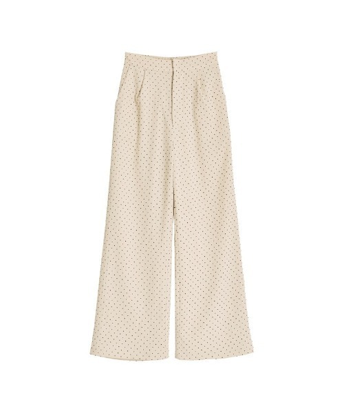 Re:EDIT（リエディ）の「[低身長/高身長サイズ有]フロッキードットカットクレープパンツ（その他パンツ・レディース・ブラック/アイボリー・SHORT/MEDIUM/TALL/LARGE）」の10枚目の写真