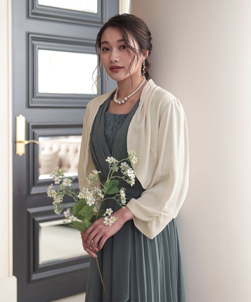 セール】【結婚式・パーティードレス】着丈長めバックリボン
