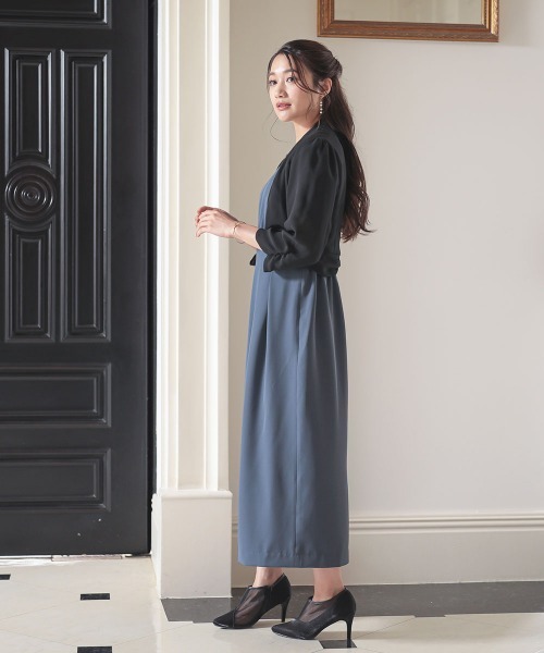 Jolie et Jolie(ジョリーエジョリー)の「着丈長めバックリボンデザインシフォンボレロ(カーディガン/ボレロ・レディース・ベージュ/ブラック・3L/S/M/L/LL/5L/4L)」の13枚目の写真