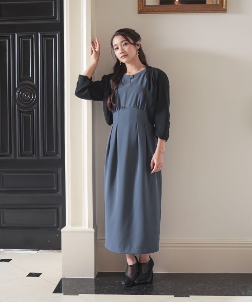 Jolie et Jolie(ジョリーエジョリー)の「着丈長めバックリボンデザインシフォンボレロ(カーディガン/ボレロ・レディース・ベージュ/ブラック・3L/S/M/L/LL/5L/4L)」の18枚目の写真