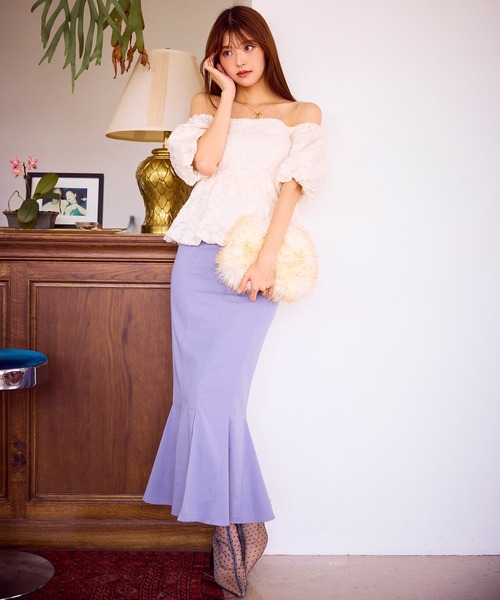 ROYAL PARTY（ロイヤルパーティー）の「ガムストレッチマーメイドスカート’24a（スカート・レディース・ベージュ/ボルドー/ブルー/ブラック・SMALL/MEDIUM）」の11枚目の写真