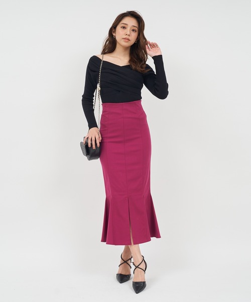 ROYAL PARTY（ロイヤルパーティー）の「ガムストレッチマーメイドスカート’24a（スカート・レディース・ベージュ/ボルドー/ブルー/ブラック・SMALL/MEDIUM）」の19枚目の写真