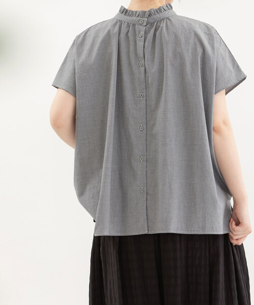 ノップドゥノッド nop de nod misc rondeフレンチスリーブブラウス （ライトブルー） ノップドゥノッド nop de nod misc rondeフレンチスリーブ