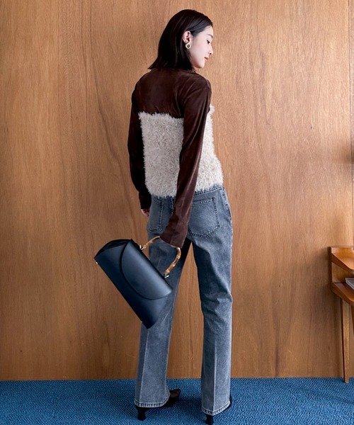 Doux archives（ドゥアルシーヴ）の「シアーベロアロンＴｅｅ（Tシャツ/カットソー・レディース・ブラウン/チャコールグレー/ブラック・FREE）」の14枚目の写真