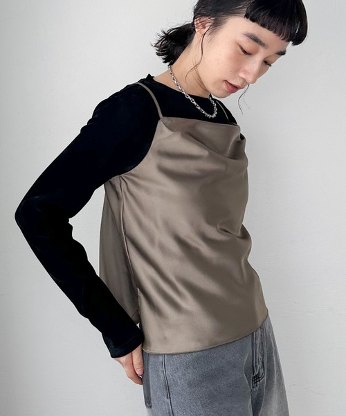 Doux archives（ドゥアルシーヴ）の「シアーベロアロンＴｅｅ（Tシャツ/カットソー・レディース・ブラウン/チャコールグレー/ブラック・FREE）」の9枚目の写真