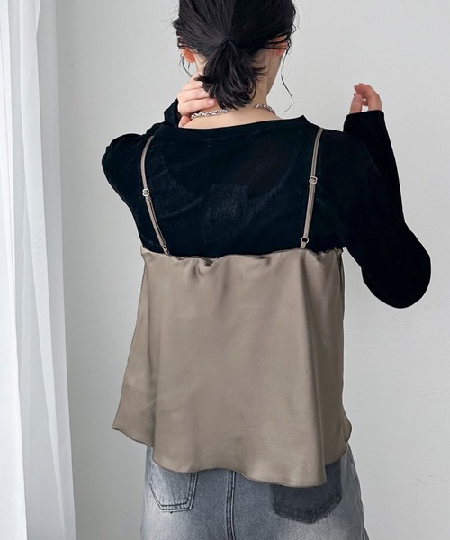 Doux archives（ドゥアルシーヴ）の「シアーベロアロンＴｅｅ（Tシャツ/カットソー・レディース・ブラウン/チャコールグレー/ブラック・FREE）」の10枚目の写真