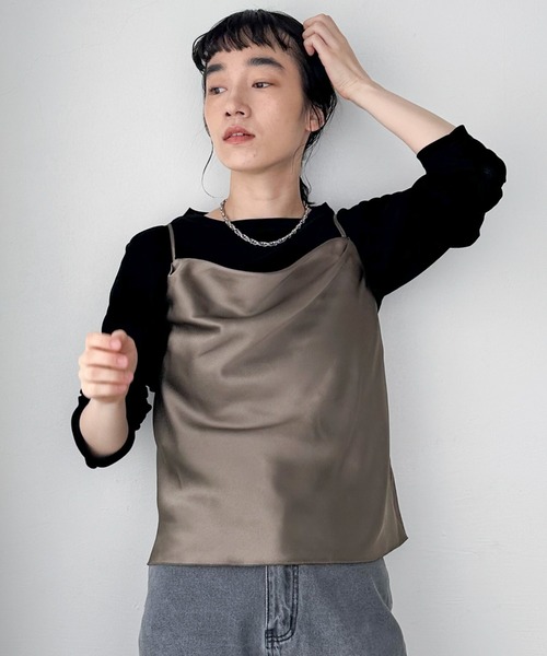 Doux archives（ドゥアルシーヴ）の「シアーベロアロンＴｅｅ（Tシャツ/カットソー・レディース・ブラウン/チャコールグレー/ブラック・FREE）」の11枚目の写真