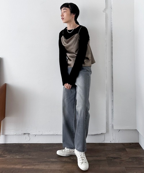 Doux archives（ドゥアルシーヴ）の「シアーベロアロンＴｅｅ（Tシャツ/カットソー・レディース・ブラウン/チャコールグレー/ブラック・FREE）」の5枚目の写真