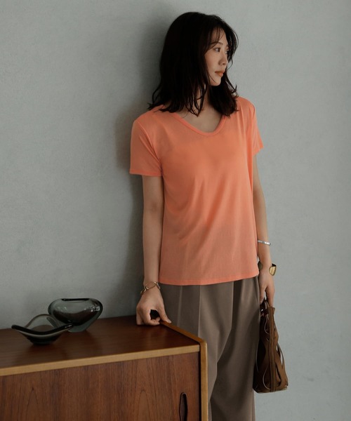 tシャツ 少し透けるテロテロTシャツ レディース 少し透けるテロテロTシャツ（Tシャツ/カットソー）｜STYLE DELI