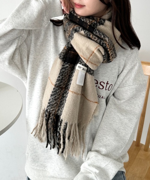 セール】シンプルタータンチェックマフラー（マフラー）｜CLEA（クレア