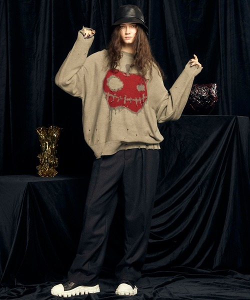 「HalloweenApple」ピグメントダイインターシャニットプルオーバ 専用 MAISON SPECIAL（メゾンスペシャル）の「《UNISEX》「Halloween