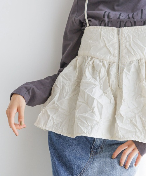 LOWRYS FARM（ローリーズファーム）の「アソートギャザーキャミ 138736（キャミソール・レディース・ブラック系その他/ブラック/アイボリー・LONG/SHORT）」の9枚目の写真