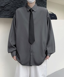 【FVLMEN】standard basic tie design longsleeve shirt/スタンダード ベーシック タイ デザイン ロングスリーブ シャツ