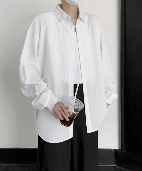 FVLMEN（フルメン）の「【FVLMEN】standard basic tie design longsleeve shirt/スタンダード ベーシック タイ デザイン ロングスリーブ シャツ（シャツ/ブラウス・メンズ・ホワイト/チャコールグレー/ブラック・MEDIUM/LARGE/X-LARGE）」の12枚目の写真