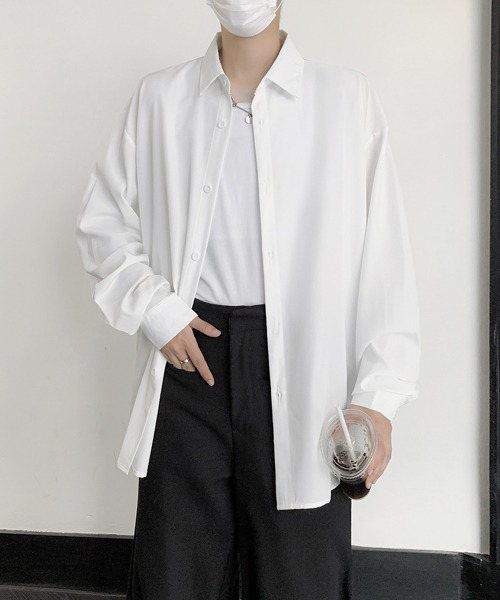 FVLMEN（フルメン）の「【FVLMEN】standard basic tie design longsleeve shirt/スタンダード ベーシック タイ デザイン ロングスリーブ シャツ（シャツ/ブラウス・メンズ・ホワイト/チャコールグレー/ブラック・MEDIUM/LARGE/X-LARGE）」の14枚目の写真