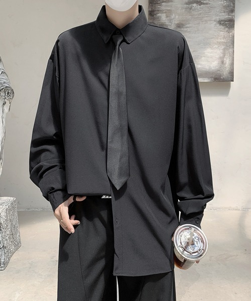 FVLMEN（フルメン）の「【FVLMEN】standard basic tie design longsleeve shirt/スタンダード ベーシック タイ デザイン ロングスリーブ シャツ（シャツ/ブラウス・メンズ・ホワイト/チャコールグレー/ブラック・MEDIUM/LARGE/X-LARGE）」の17枚目の写真