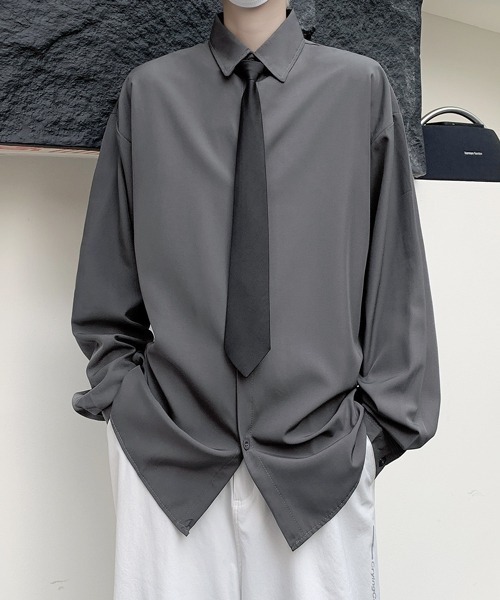 FVLMEN】standard basic tie design longsleeve shirt/スタンダード