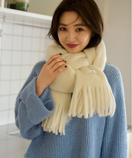 mysty woman（ミスティウーマン）の「ラッセルボリュームストール 127374（ストール/ショール・レディース・ネイビー/アイボリー/ブラウン系その他/ブルーグリーン・FREE）」の2枚目の写真