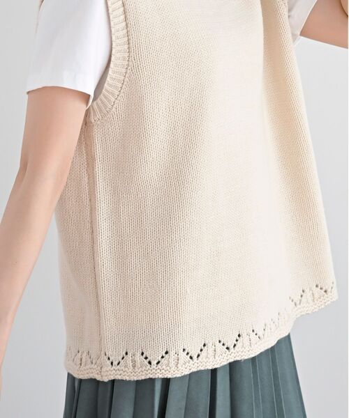 フラワー刺繍クルーネックニットベスト（ベスト）｜rps（アール