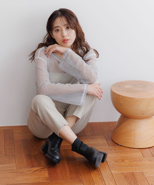 mysty woman（ミスティウーマン）の「Ｗベルトテーパードパンツ 149651（スラックス・レディース・グレー/チャコールグレー/ブルー系その他/ダークブラウン/ベージュ系その他・FREE）」の20枚目の写真