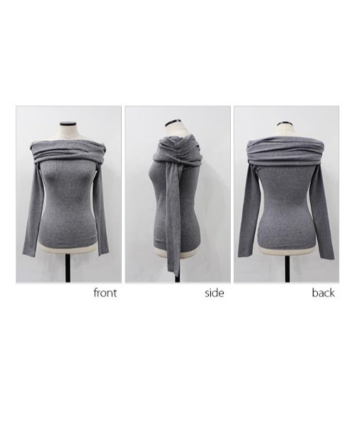 MODE ROBE(モードローブ)の「オフショルデザインニットトップス(ニット/セーター・レディース・グレー/アイボリー/ブラック・FREE)」の20枚目の写真