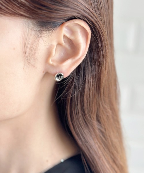 セール】へこみオーバルミニピアス-hekomi oval mini pierce-（ピアス