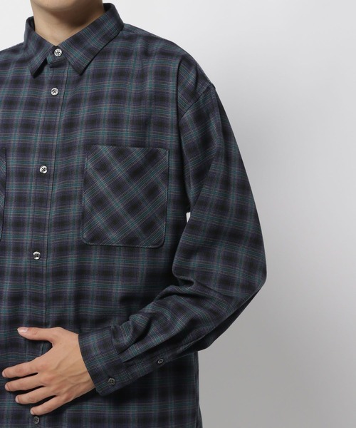 niko and...(ニコアンド)の「TRオンブレーチェックシャツ(シャツ/ブラウス・メンズ・ブラック/アイボリー/ブルー・MEDIUM/LARGE)」の12枚目の写真