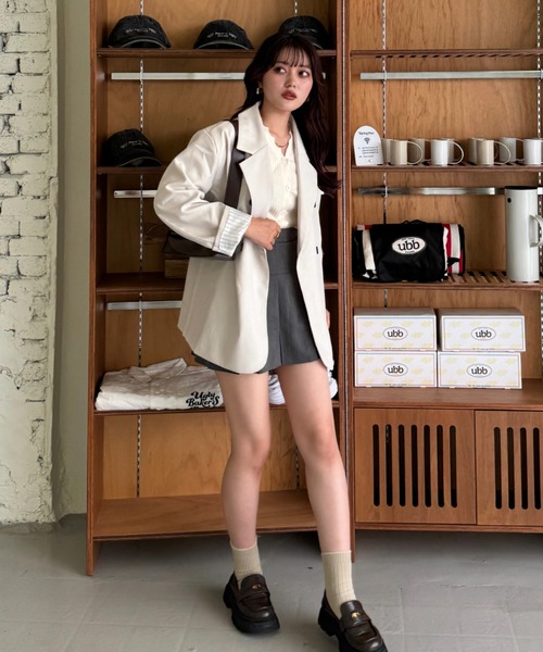 efill(エフィル)の「リブニット 素材 シンプル カーディガン(ニット/セーター・レディース・グレー/ベージュ・FREE)」の8枚目の写真